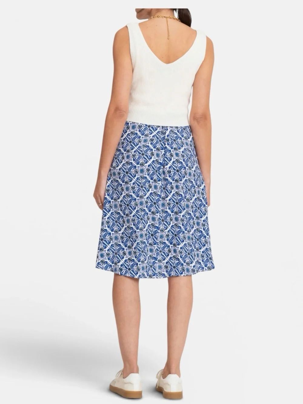 Seraphine 2-in-1 Maternity and Nursing Dress White Ribbed Bodice Blue Skirt US 6 - Picture 2 of 15